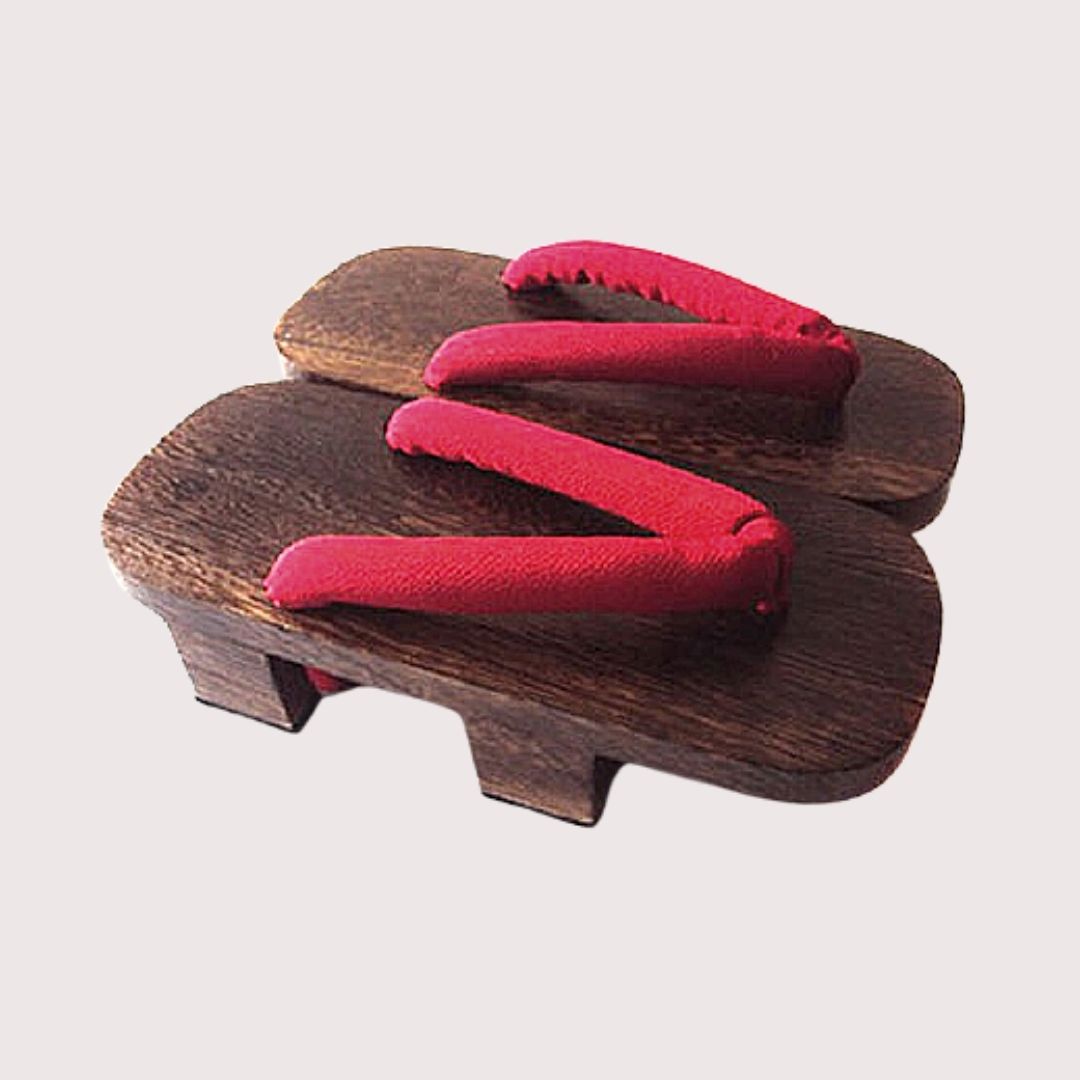 Japanese Traditonal Sandals Geta Wooden Lacquered Clogs Red Vtg Flower |  Online Shop | Authentic Japan Antiques